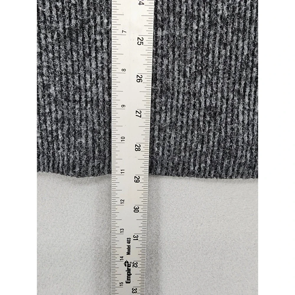 Maison Jules‎ Gray Ribbed Funnel Neck Snap Button Sweater Women Med Long Sleeve